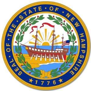 New Hampshire State Seal bumper sticker decal 4 x 4