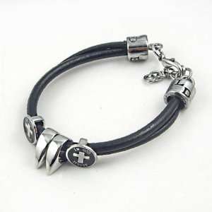  Religious Stainless Steel Leather Bracelet for men Arts 