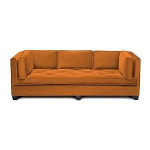 Williams Sonoma Home Wilshire Sofa 96, Leather, Orange, Standard 
