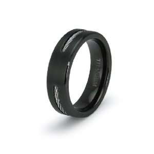  Black Titanium Cable Rings (Size 8) Available Size 7, 8 