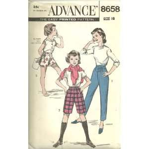 Girls Tapered Vintage Pants & Shorts (Two Lengths) Advance Sewing 