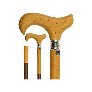  Real Ostrich Leather Derby Walking Cane With Leather and 