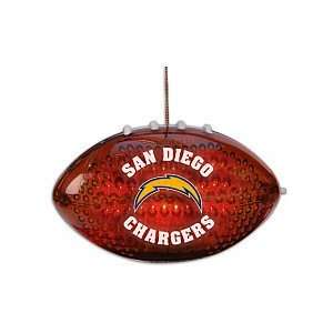  San Diego Chargers 4 Acrylic Light Up Football Ornament 