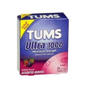  Tums Ultra 1000 Maximum Strength Antacid Tablets, Assorted 