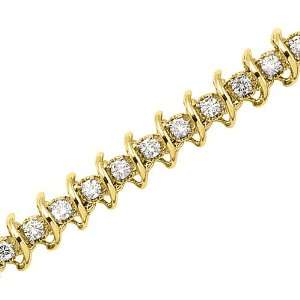  14K Yellow Gold 3 ct. Diamond Tennis Bracelet Katarina 