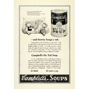1922 Ad Joseph Campbells Ox Tail Soup Food Pin The Tail Children Game 