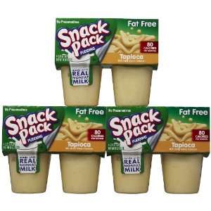 Hunts Snack Pack Fat Free Tapioca Pudding, 4 ct, 3 pk  