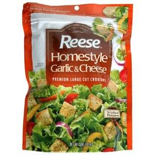 Reese Homestyle Garlic and Cheese Croutons, 5 Ounce Bags (Pack of 12)