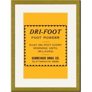   Gold Framed/Matted Print 17x23, Dri Foot Foot Powder