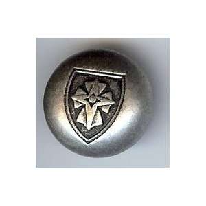  Coat of Arms Button, Antique Silver Finish. 7/8 Arts 
