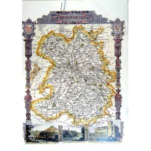 C1990 Map England Shropshire Ludlow Castle Shrewsbury 