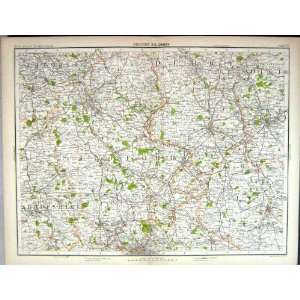  Bartholomew Map England 1891 Derby Shropshire Nottingham 