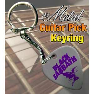  Black Sabbath Devil Metal Guitar Pick Keyring Musical 