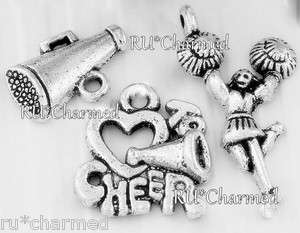 3pc Love To CHEER Charm Set Jewelry Making   CheerLeading SporTs 