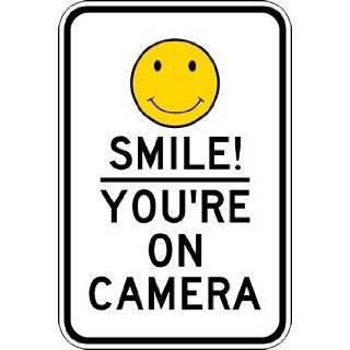  Smile Your On Camera Sign, 9 x 12 Patio, Lawn & Garden