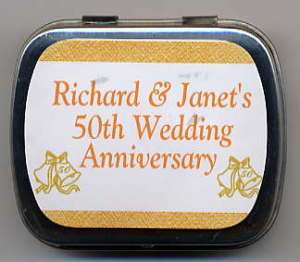 50th Anniversary Party Favors Mint Tins  