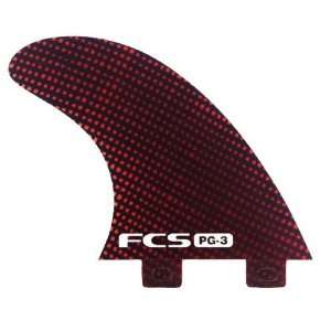 FCS PG 3 Performance Glass Carbon Surfboard Tri Fin Set   Red  