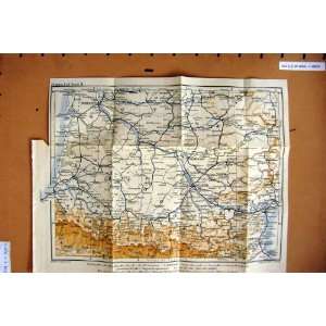  MAP 1912 FRANCE BORDEAUX BAYONNE TOULOUSE BEZIERS
