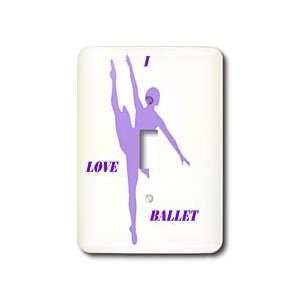 Florene Childrens Art II   Violet Ballerina With Words I love Ballet 