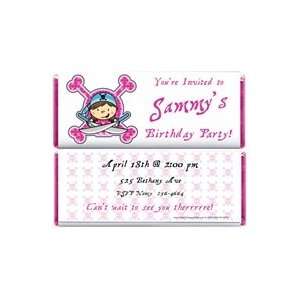 BD217   Pirate Girl Birthday Candy Bar Wrappers  Grocery 