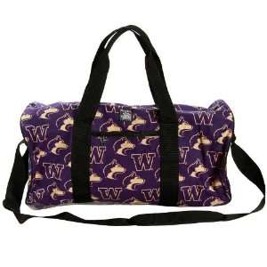  Washington Huskies Purple All Over Logo Duffel Bag Sports 