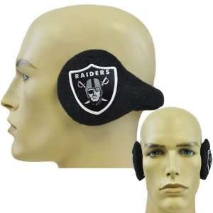 NFL Reebok Oakland Raiders Winter Fleece Black White Wrap Ear Warmers 