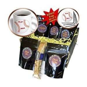 Florene Sports   Baseball With Play Ball In Red   Coffee Gift Baskets 