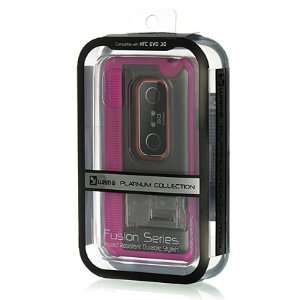  Luxmo Fusion Back Cover w/ Stand for HTC EVO 3D, Magenta 