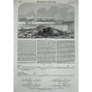   1852 Portobello Plan Routes Isthmus Panama Canal Print