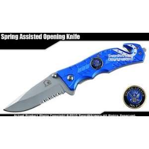 Assisted Opening Rescue Tactical Knife Navy Edition BL  