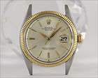 ROLEX Stainless SS 18K White Gold Datejust 1601 Rare Linen Dial 