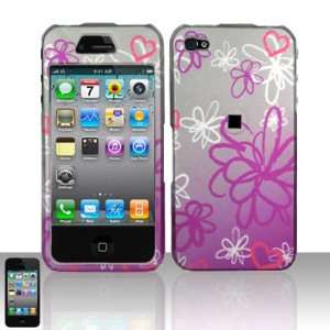  Rubberized phone case with sketched flowers design that 