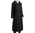 cole haan black quilted puff collar down long coat