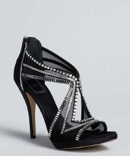 Christian Dior black mesh Starlight crystal detail sandals   