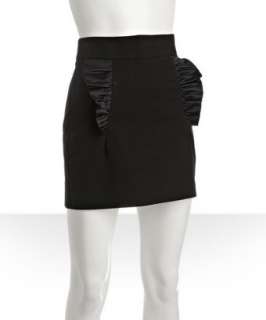 French Connection black stretch cotton ruffle front skirt   up 