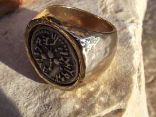 Vtg Antique Carved INTAGLIO Chunky Gold Ring W/Ancient Style Silver 