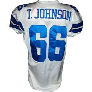 Thomas Johnson #66 Cowboys Game Issued White Jersey (Size 52) (Tagged 