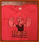 Popeye The Sailorman Retro Cartoon Television TV Show Womens T Shirt L