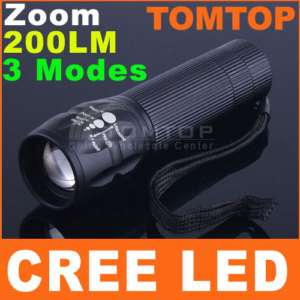 Modes Zoomable CREE LED Flashlight Torch 200 Lumen  