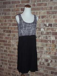 vtg 70s 80s black white split skirt romper mini dress L  