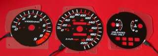 HONDA Civic MK5 92 95 plasma glow gauges dials 220 KMH BL (BLACK )