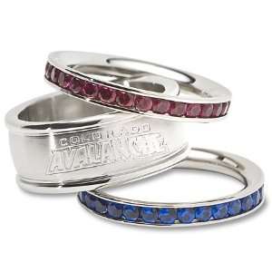   Steel Colorado Avalanche Team Logo Ring Set GEMaffair Jewelry