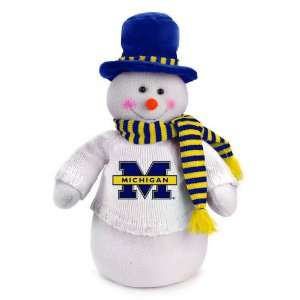   Wolverines Snowman Decoration Dressed for Winter