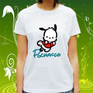 Sanrio POCHACCO Cartoon Women White T Shirt S 2XL new  