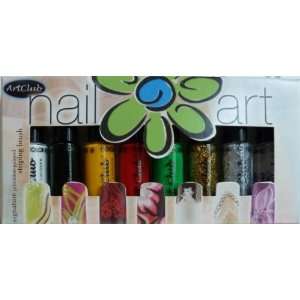  Art Club, Color Club Nail Art Lacquers, 5 Colors, 2 Glitters and 1 
