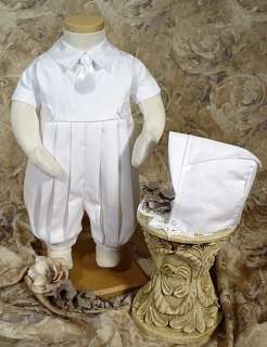 Baby Boy White Christening Baptism Knicker Outfit 0 24M  