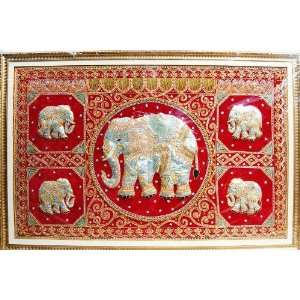  Kalaga Tapestry, Elephants 5 Framed 58x38