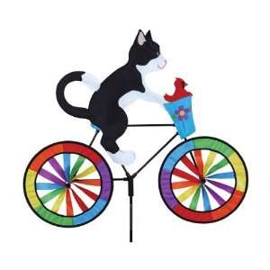 Tuxedo Cat Bicycle Spinner   (Wind Garden Products) (Outside Ornaments 