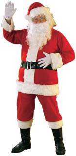 ECONOMY FLANNEL SANTA SUIT ADULT CHRISTMAS HOLIDAY CHERRY RED COSTUME 