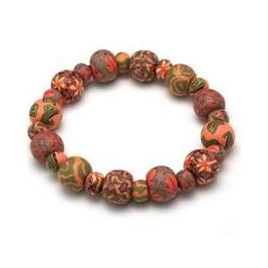 Autumn Glow Retired Large Bead Bracelet All Clay
